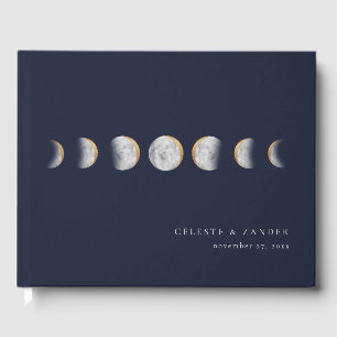 Livre D'or Phases de lune dorée Mariage moderne