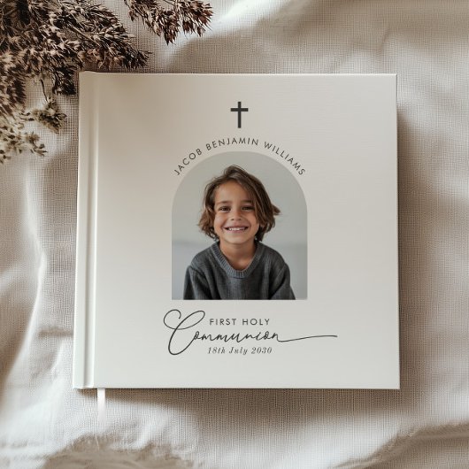 Livre D'or Photo Arched First Communion Boy