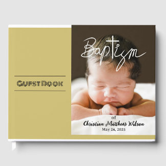 Livre D'or Photo Calligraphie Christening Religieux Baptême