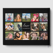 Livre D'or Photo Collage Black Custom Guest Book (Verso)