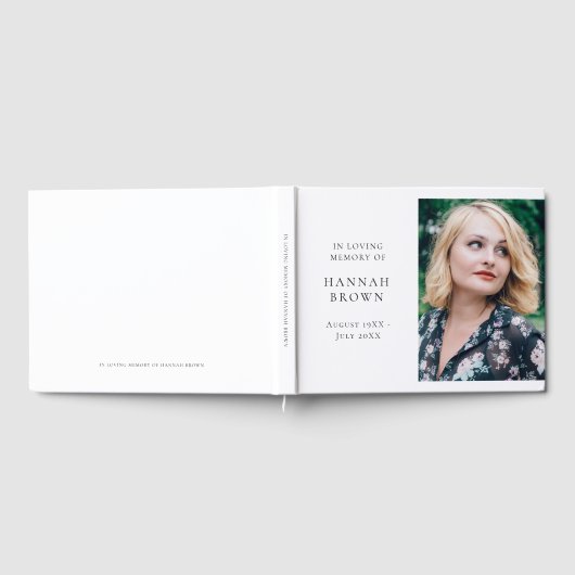 Livre D'or Photo commémorative | En Mémoire Amoureuse Moderne (Complet)