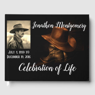 Livre D'or Photo, Cowboy Casquette et Bottes Célébration de l