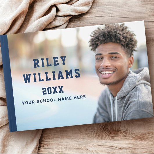 Livre D'or Photo de diplôme d'études supérieures bleu foncé