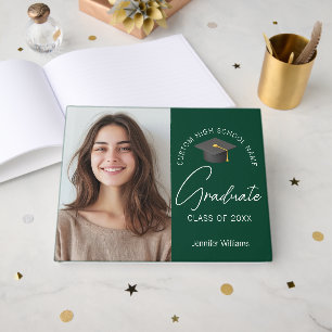 Livre D'or Photo de diplômé vert foncé Fête de remise des dip
