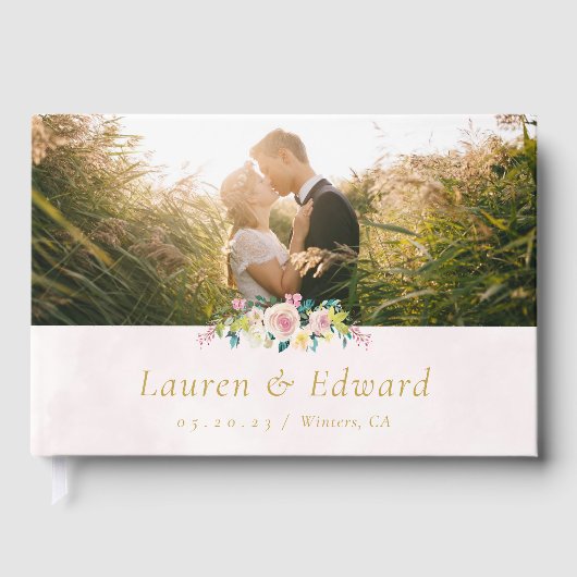 Livre D'or Photo de Mariage rose pâle (Recto)