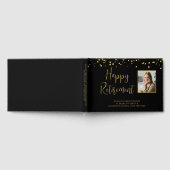 Livre D'or Photo de retraite Script manuscrit Gold Confetti (Complet)