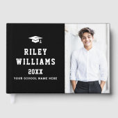 Livre D'or Photo étudiante bouchon de diplôme noir (Recto)