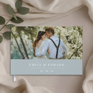 Livre D'or Photo Mariage bleu Dusty moderne