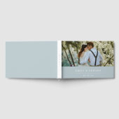 Livre D'or Photo Mariage bleu Dusty moderne (Complet)