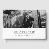 Livre D'or Photo Mariage moderne en noir et blanc (Recto)