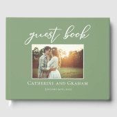 Livre D'or Photo Mariage vert Sage Couple (Recto)