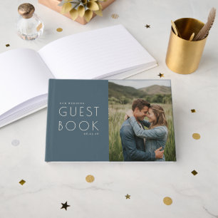 Livre D'or Photo Minimaliste Navy Romantique