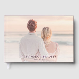 Livre D'or Photo Romantique de Plage aux Teintes Pastel