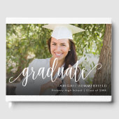 Livre D'or Photographie manuscrite Script Graduation Keepsaké (Recto)