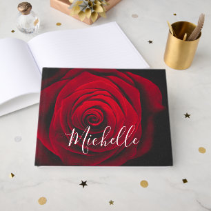Livre D'or Photographie vintage de rose rouge avec monogramme