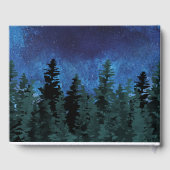 Livre D'or Pine Arbres Aquarelle Rustique Mariage À feuillage (Verso)