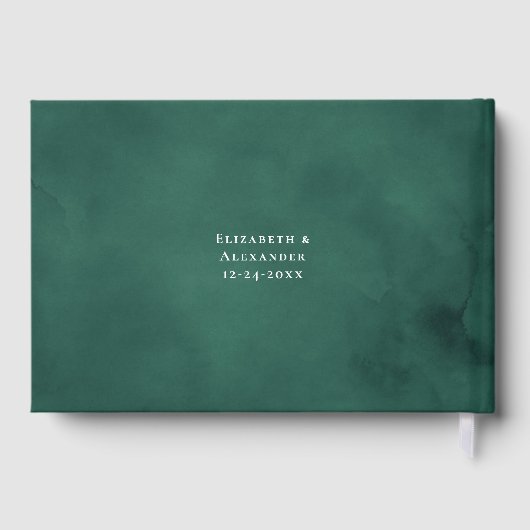 Livre D'or Pine d'hiver Cône verdure Aquarelle Mariage (Verso)