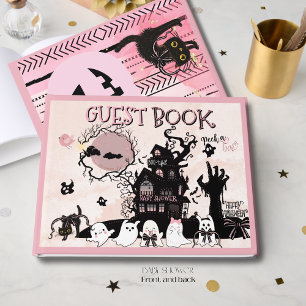 Livre D'or Pink Black Peek un Baby shower d'Halloween Boo