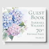 Livre D'or Pink Blue Hydrangeas 70th Birthday  (Recto)