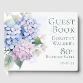 Livre D'or Pink Blue Hydrangeas 80th Birthday (Recto)