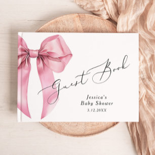 Livre D'or Pink Bow C'est un Baby shower fille
