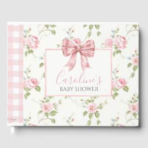 Livre D'or Pink Bow Girl Preppy Baby shower Sud
