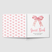 Livre D'or Pink Coquette Bow Bridal Shower Guest Book (Complet)