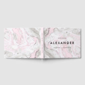 Livre D'or PInk et Grey Faux Marble Mariage moderne Photo (Complet)