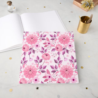 Livre D'or Pink Floral Pattern with Elegant Blossoms