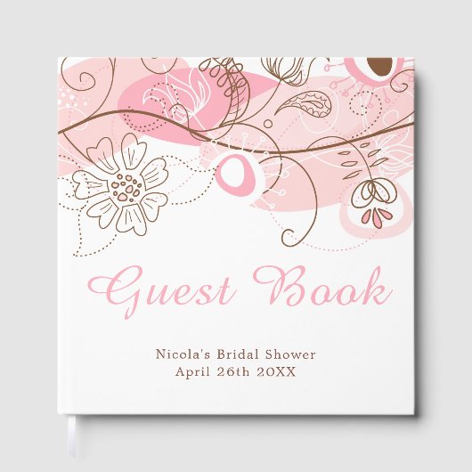 Livre D'or Pink Floral Twist Bridal Shower (Recto)