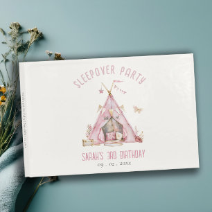 Livre D'or Pink Girls Tent Slepover Stwood Anniversaire Fête