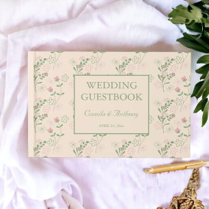 Livre D'or Pink Green Retro Y2K les années 70 Fleur Motif