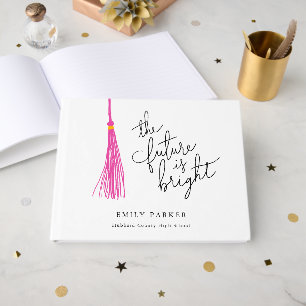 Livre D'or Pink Tassel L'Avenir Est Une Bonne Graduation