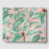 Livre D'or Pink Tropical Banana Palm Feuille Mariage (Verso)