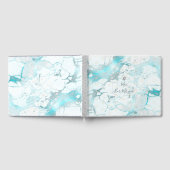 Livre D'or PixDezines Bar Mitzvah, Marbre, Aqua+Silver (Complet)