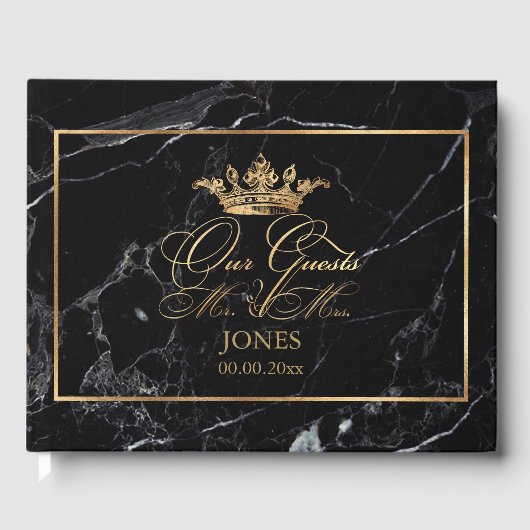 Livre D'or PixDezines Marble+Faux Gold Crown+Fancy Script (Recto)