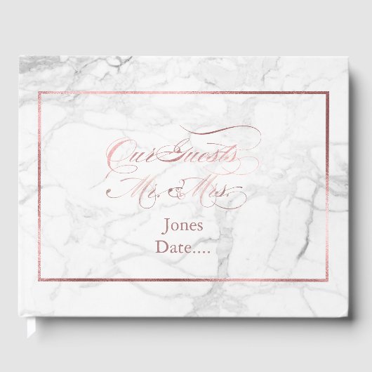 Livre D'or PixDezines Marble+Faux Rose Gold (Recto)