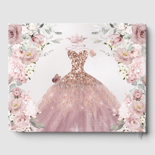 Livre D'or PixDezines Quinceanera Dusty Rose Gold Gown (Verso)