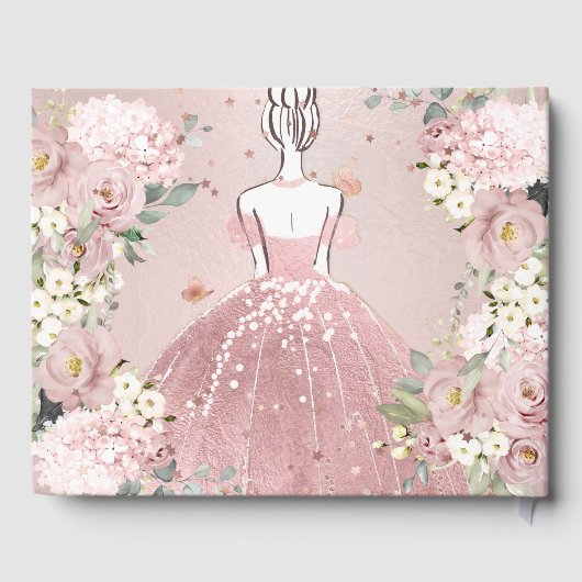 Livre D'or PixDezines Quinceanera Dusty Rose Gold H2 (Verso)