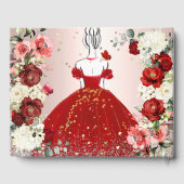 Livre D'or PixDezines Quinceanera H2 Fleurs Robe Rouge (Verso)