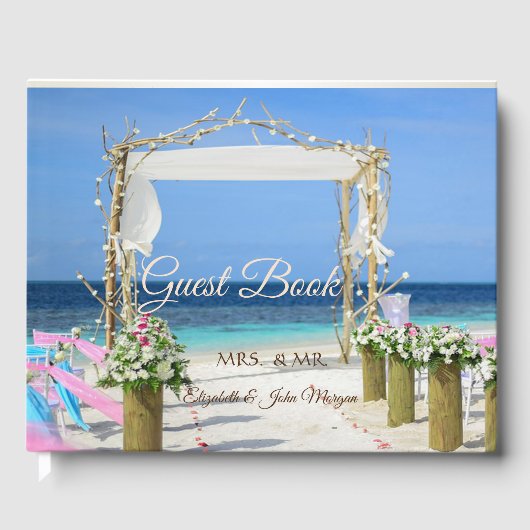 Livre D'or Plage Arbor Floral Mariage (Recto)