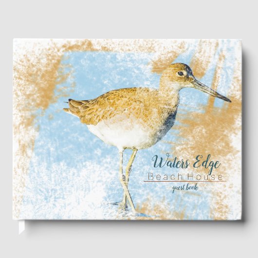 Livre D'or Plage de Willet Shorebird Art Côtier Location (Recto)