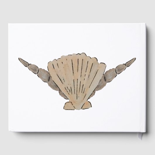 Livre D'or Plage Mariage Aquarelle Coques de mer (Verso)