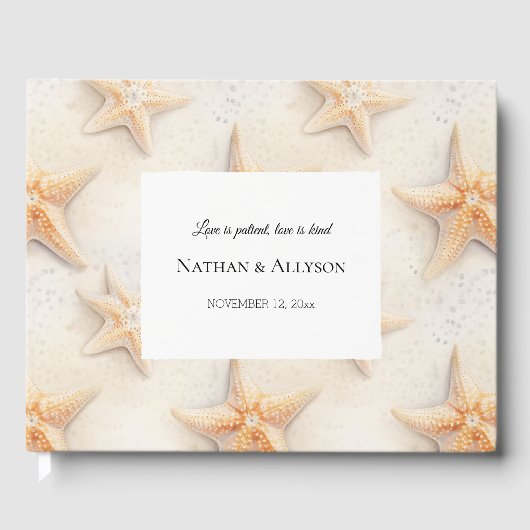 Livre D'or Plage Starfish Ocean Cream Peach Mariage (Recto)