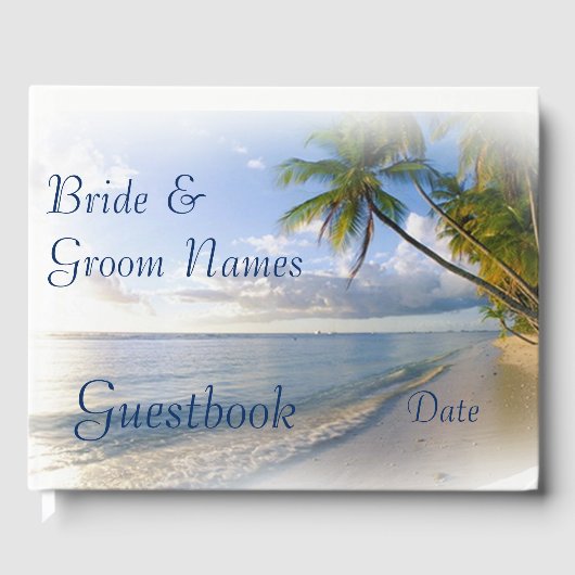 Livre D'or Plage Tropical Mariage de bord de mer ou de douche (Recto)
