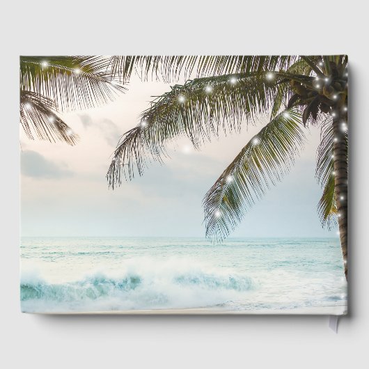 Livre D'or Plage tropicale Océan Palm Trees & Lumières Mariag (Verso)