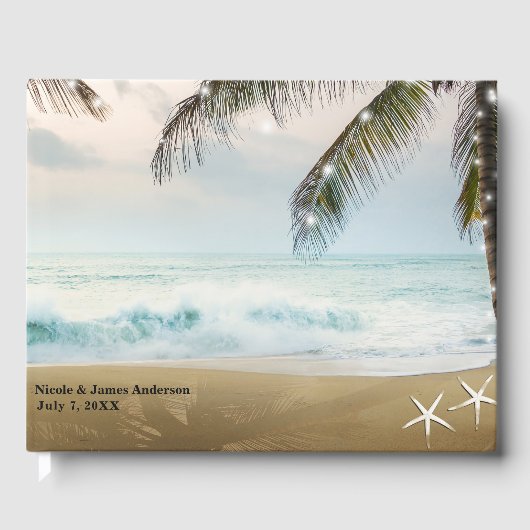 Livre D'or Plage tropicale Océan Palm Trees & Lumières Mariag (Recto)