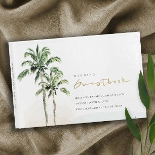 Livre D'or Plage tropicale Palm Trees Mariage aquarelle