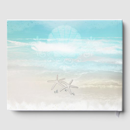 Livre D'or Plage White Starfish Mariage élégant Tropical (Verso)