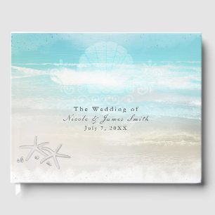 Livre D'or Plage White Starfish Mariage élégant Tropical